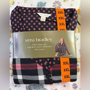 Vera Bradley Women’s 2-Piece Cotton Pajama Set Red XXL NWT Button Down